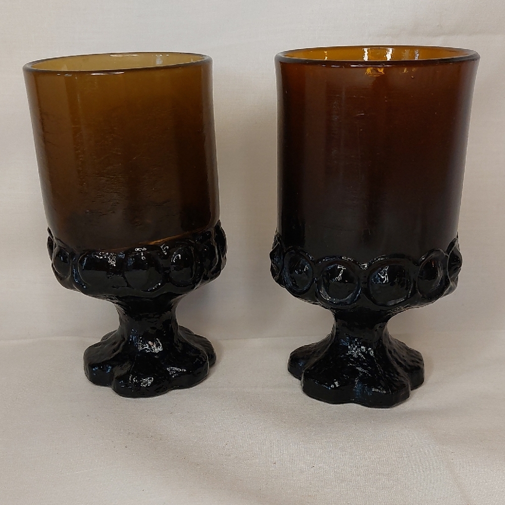 Amber Glass Goblets